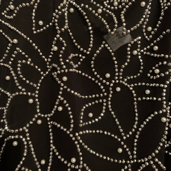 MSK Women's New Asymmetrical PL Beaded & pearl like Overlay …Gown in black 😎 - Picture 6 of 11
